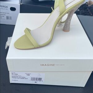 Vince Camuto Light Green and Silver Heels